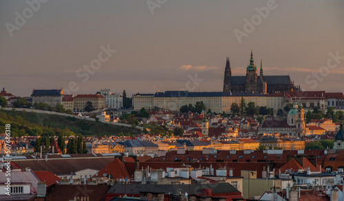 Vysehrad in Prague with sunrise time and colors