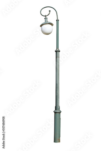 outdoor park lamp with round lampshade for illumination at night
