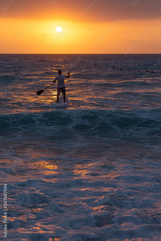 Man on the Sup on Sunset