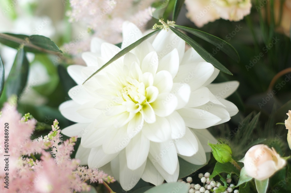 White flower in bouquet