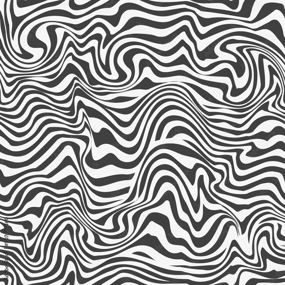 Monochrome distortion line seamless pattern