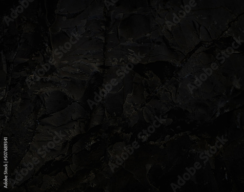 Dark marble. Black texture. Stone background. Rock texture. Rock surface with cracks. Rock pile. Paint spots wall. Grunge Rough structure. Abstract texture.