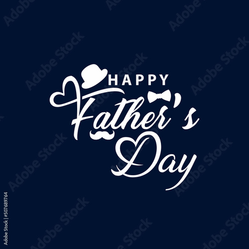 Happy Fathers Day calligraphy banner with dad's sign