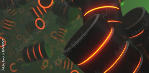 Remote data storage, cloud computing, network data server and computer technology concept, metallic database