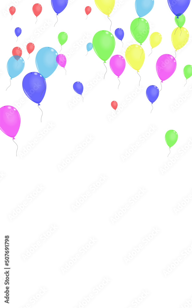 Green Toy Background White Vector. Helium Present Design. Blue Birthday. Pink Balloon. Confetti Holiday Template.