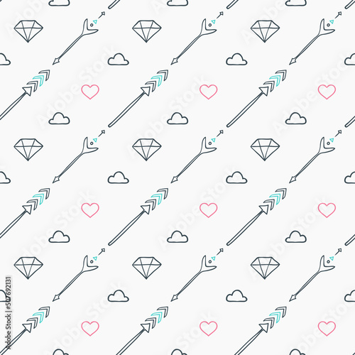 Geometric seamless pattern in hipster style