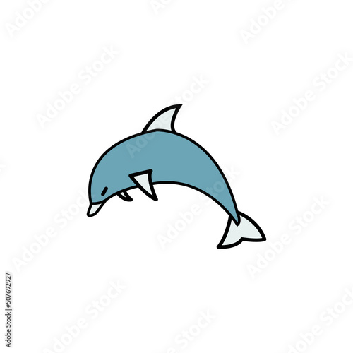dolphin line icon. signs and symbols can be used for web, logo, mobile app, ui, ux