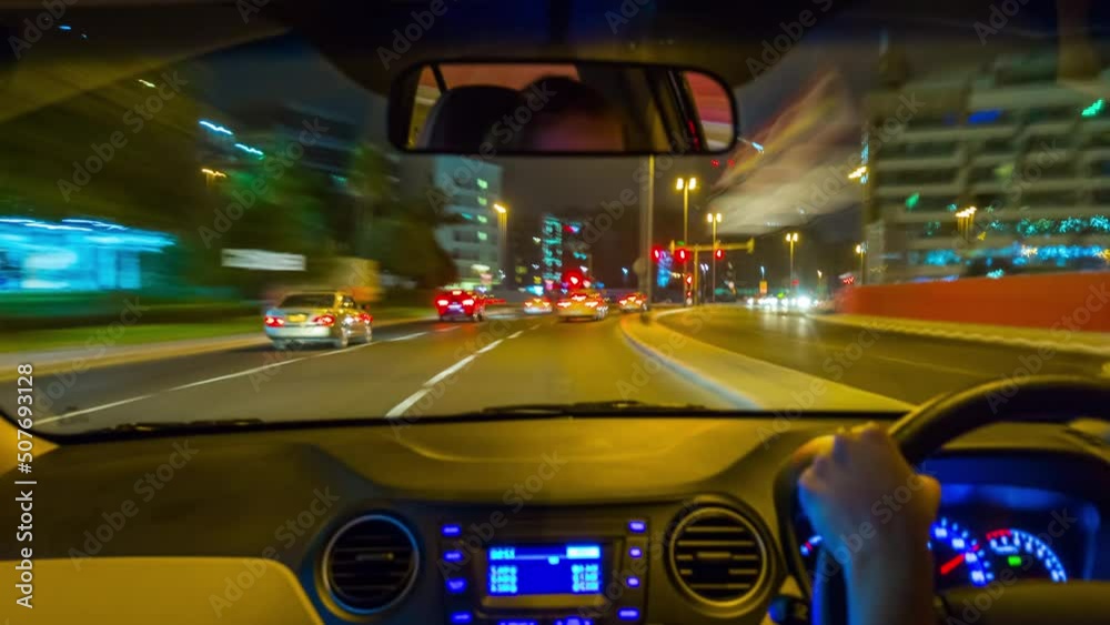 night light dubai city street view road trip front panel panorama 4k time lapse uae night light dubai city street view road trip front panel panorama 4k time lapse uae