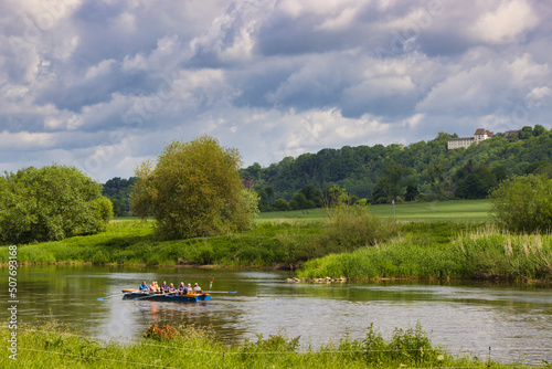 Weserbergland / Weser bei Wehrden zwischen Höxter und Beverungen / Germany