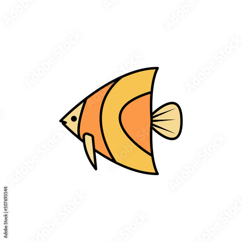 angelfish line icon. signs and symbols can be used for web, logo, mobile app, ui, ux