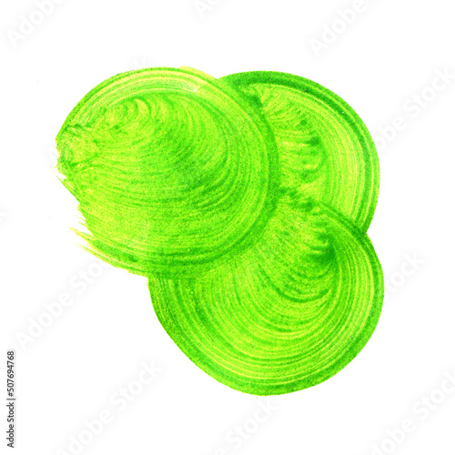 Watercolor green lime circle texture. Watercolour round elements for logo design, banners, posters.