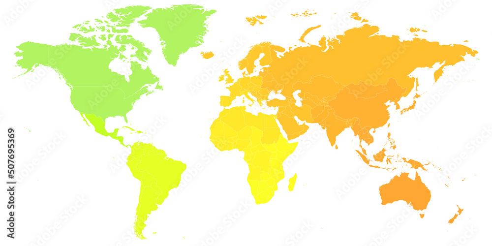 Colorful political map of World