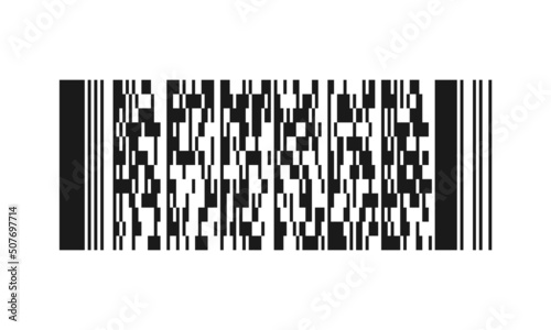 Stacked linear barcode. Code pattern, sample.