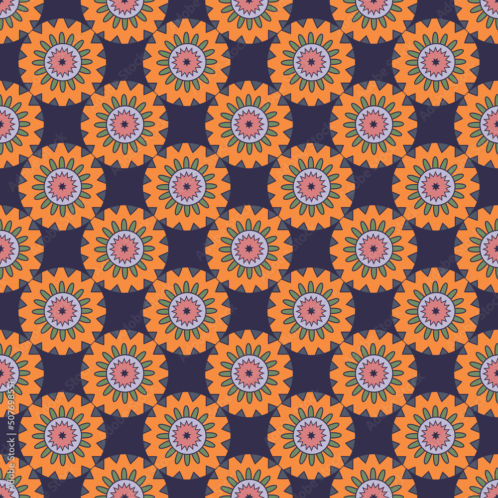 vector graphic seamless pattern with african ethnic elements 2