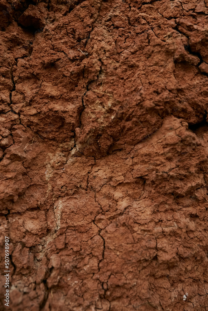 Texture of dry clay and earth close up. 