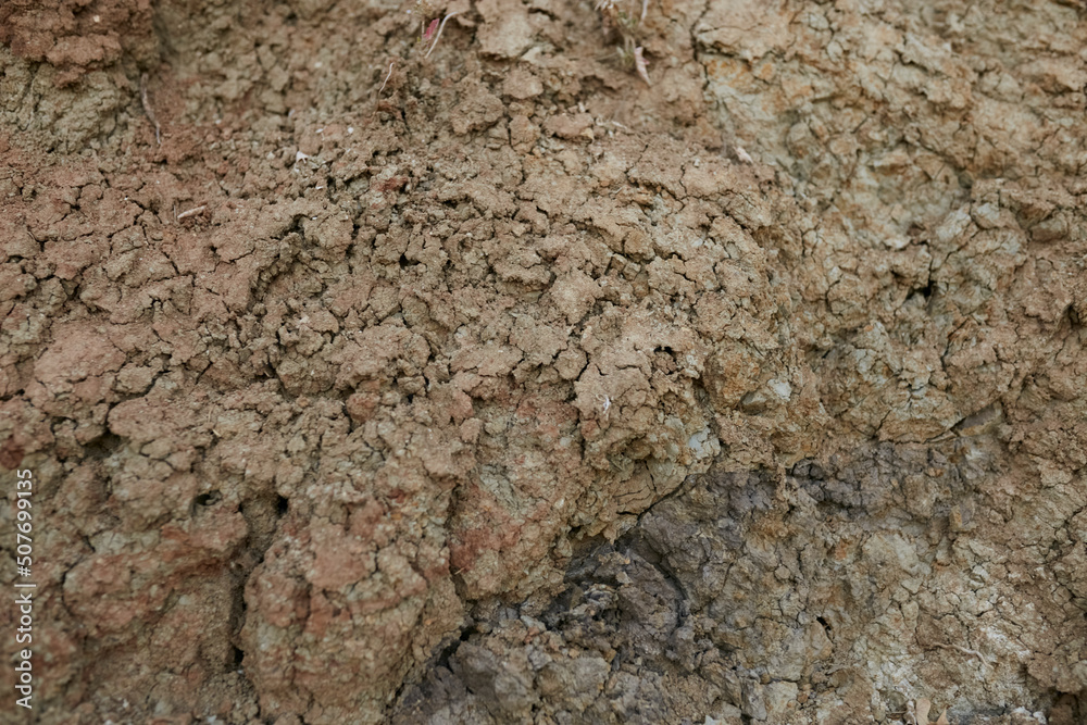Texture of dry brown clay and earth close up. pieces of dry brown clay close-up, background brown dry clay Texture of dry brown clay and earth close up. pieces of dry brown clay close-up, background brown dry clay