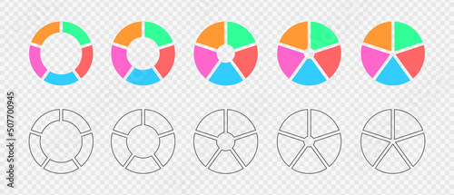 Billede på lærred Round shapes cut in six equal parts