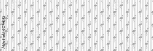 Seamless stripe pattern with flamingos. Abstract birds. Silhouettes of animals. Print for polygraphy, posters, shirts and textiles
