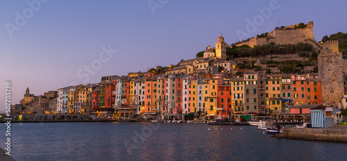 Image of Portovenere La Spezia city at sea view, Italy