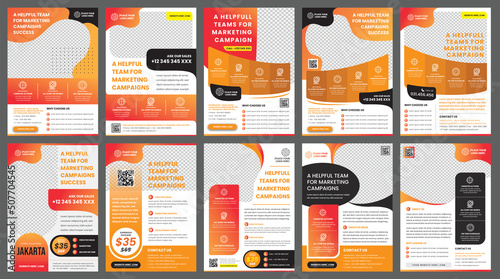 OrangerTen Flyer Bundler - 10 templates of a4 flyer template and modern design, perfect for creative professional business in orange color