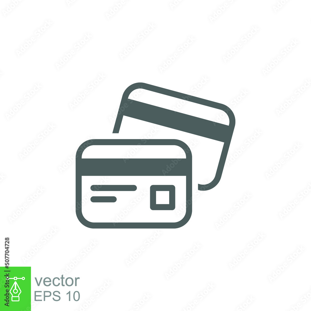 Credit card icon. Simple flat style. Business pay concept. Two cards on top of each other. Vector illustration isolated on white background. EPS 10. Credit card icon. Simple flat style. Business pay concept. Two cards on top of each other. Vector illustration isolated on white background. EPS 10.