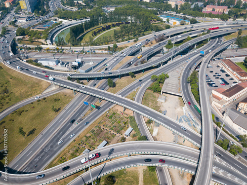 Image of car interchange of Barcelona in the Spain. © JackF