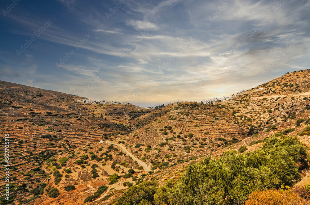 Landscape in Sikinos island Greece