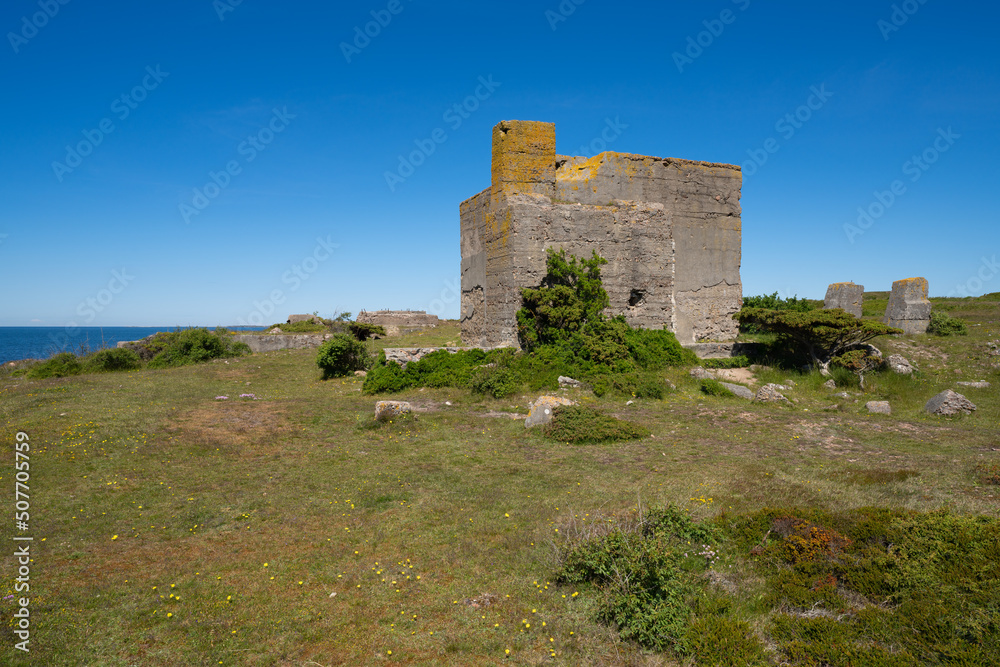 Abandoned old military outpost in Dagshog, Sweden.