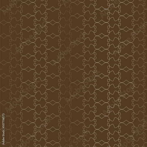 abstract background of white patterns on a brown background. Endless pattern.