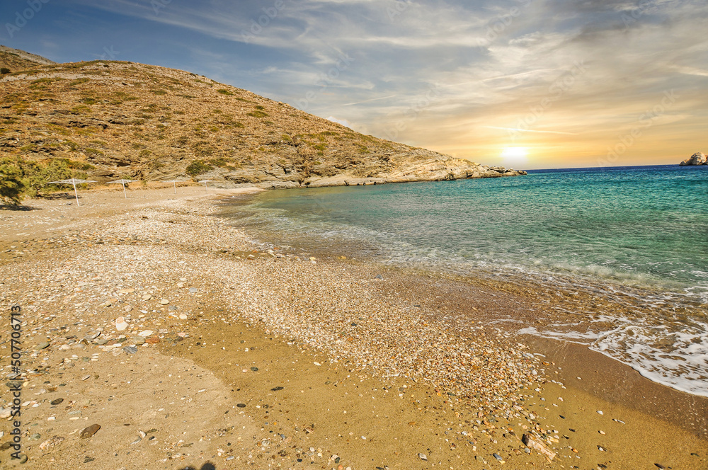 Agios Georgios beach in Skinos island, Greece