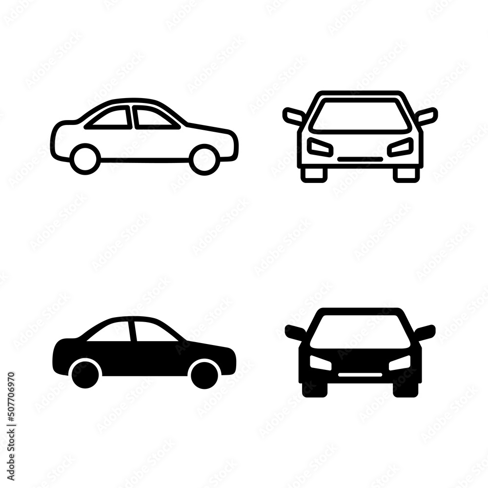 Car icons vector. car sign and symbol. small sedan