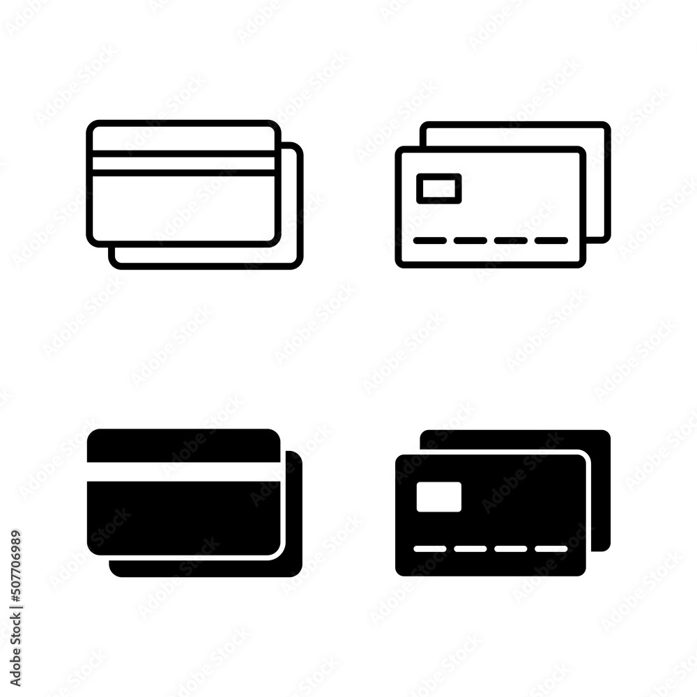Credit card icons vector. Credit card payment sign and symbol Credit card icons vector. Credit card payment sign and symbol