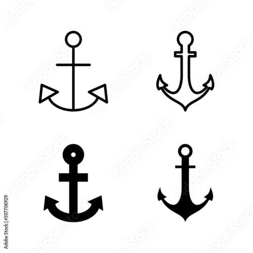 Anchor icons vector. Anchor sign and symbol. Anchor marine icon.