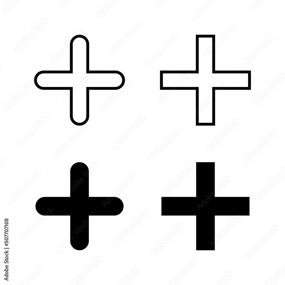 Fototapeta premium Plus Icons vector. Add plus sign and symbol