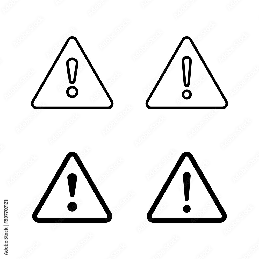 Exclamation danger icons vector. attention sign and symbol. Hazard warning attention sign Exclamation danger icons vector. attention sign and symbol. Hazard warning attention sign