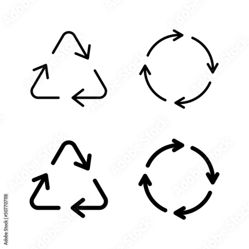 Recycle icons vector. Recycling sign and symbol.