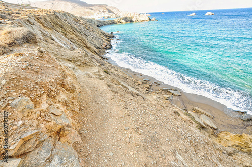 Pountaki beach in Folegandros, Greece photo