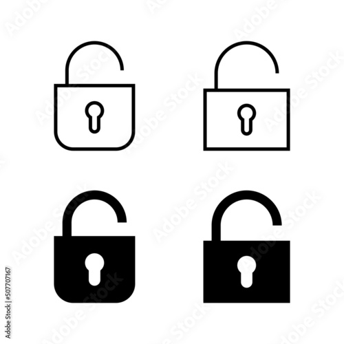 Unlock icons vector. Unlock sign and symbol. unlocked padlock icon