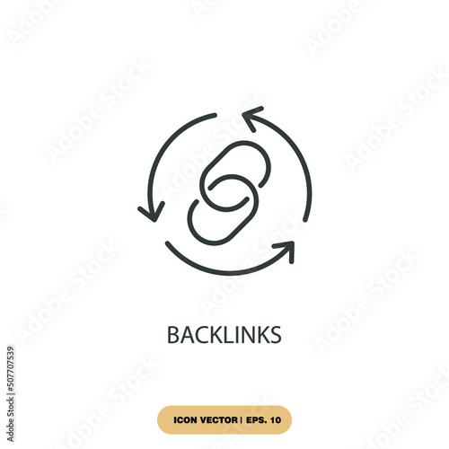backlinks icons  symbol vector elements for infographic web