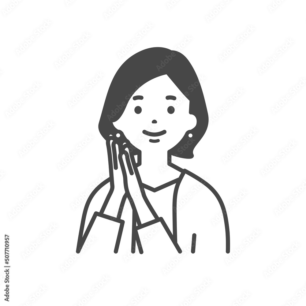 手を合わせる女性 Woman holding hands 手を合わせる女性 Woman holding hands