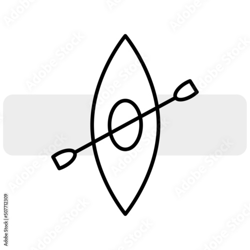 Simple boat line art design. kayak icon. Simple boat line art design. Vector illustration. Stock image.