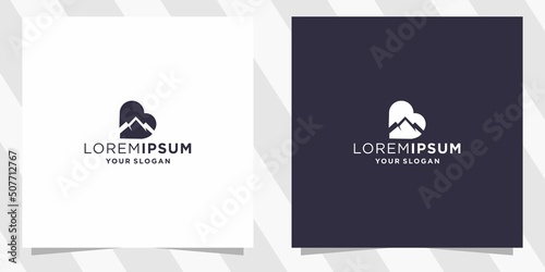 love with mountain logo design template