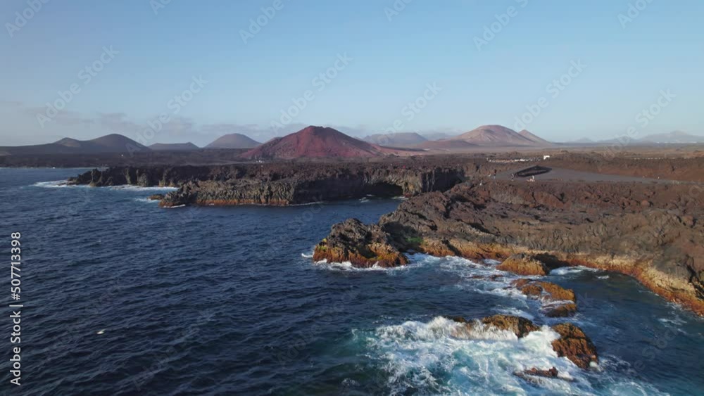 Flying over Los Hervideros mirador, Lanzarote Flying over Los Hervideros mirador, Lanzarote