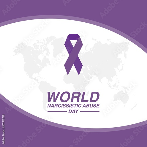 Purple Ribbon Icon Vector, World Narcissistic Abuse Day Design Concept, perfect for social media post templates, posters, greeting cards, banners, backgrounds, brochures. Vector Illustration