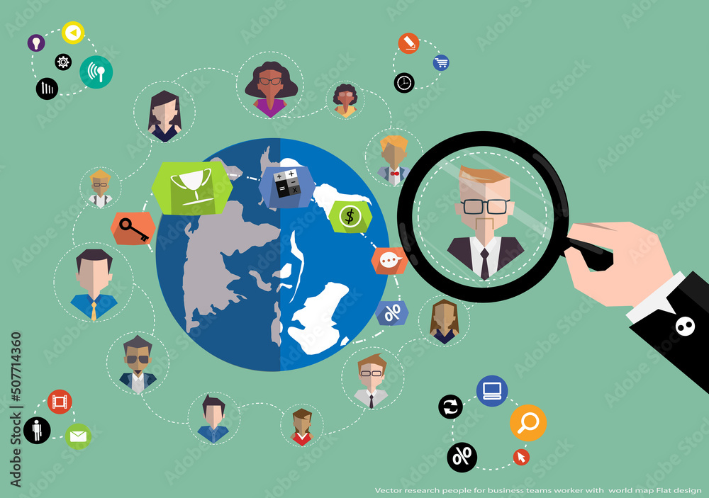 Fototapeta premium Illustration business.design modern idea and concept think creativity. for Social network,success,plan,think,search,analyze,communicate, futuristic idea innovation technology.