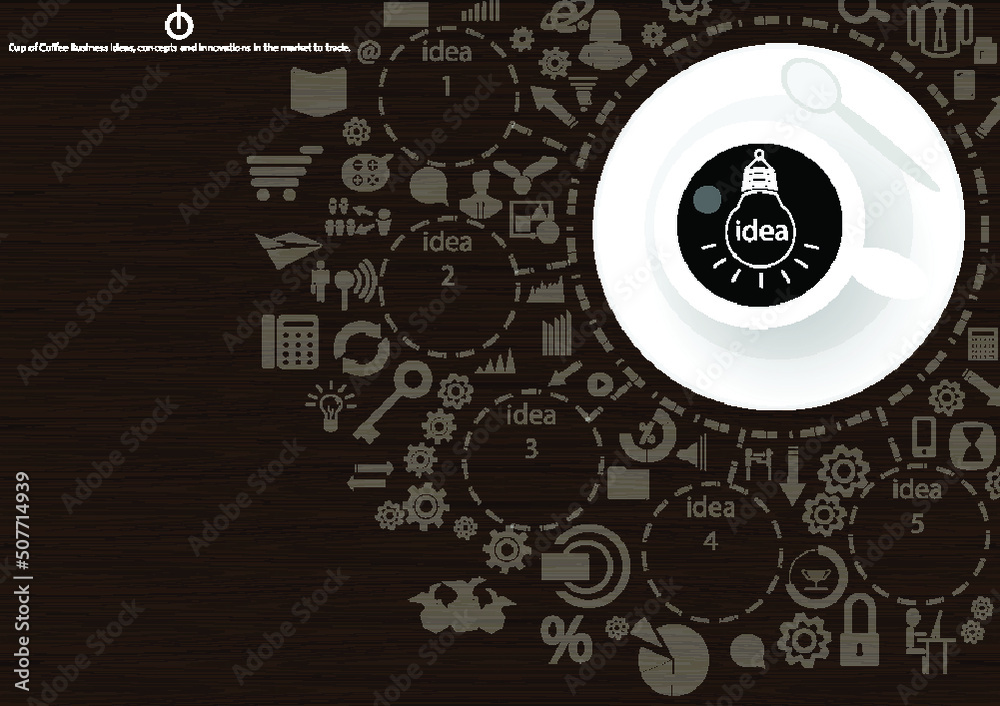 Obraz premium Illustration business.design modern idea and concept think creativity. for Social network,success,plan,think,search,analyze,communicate, futuristic idea innovation technology.
