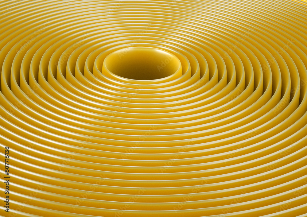 Obraz premium Abstract yellow round circles background 3d render