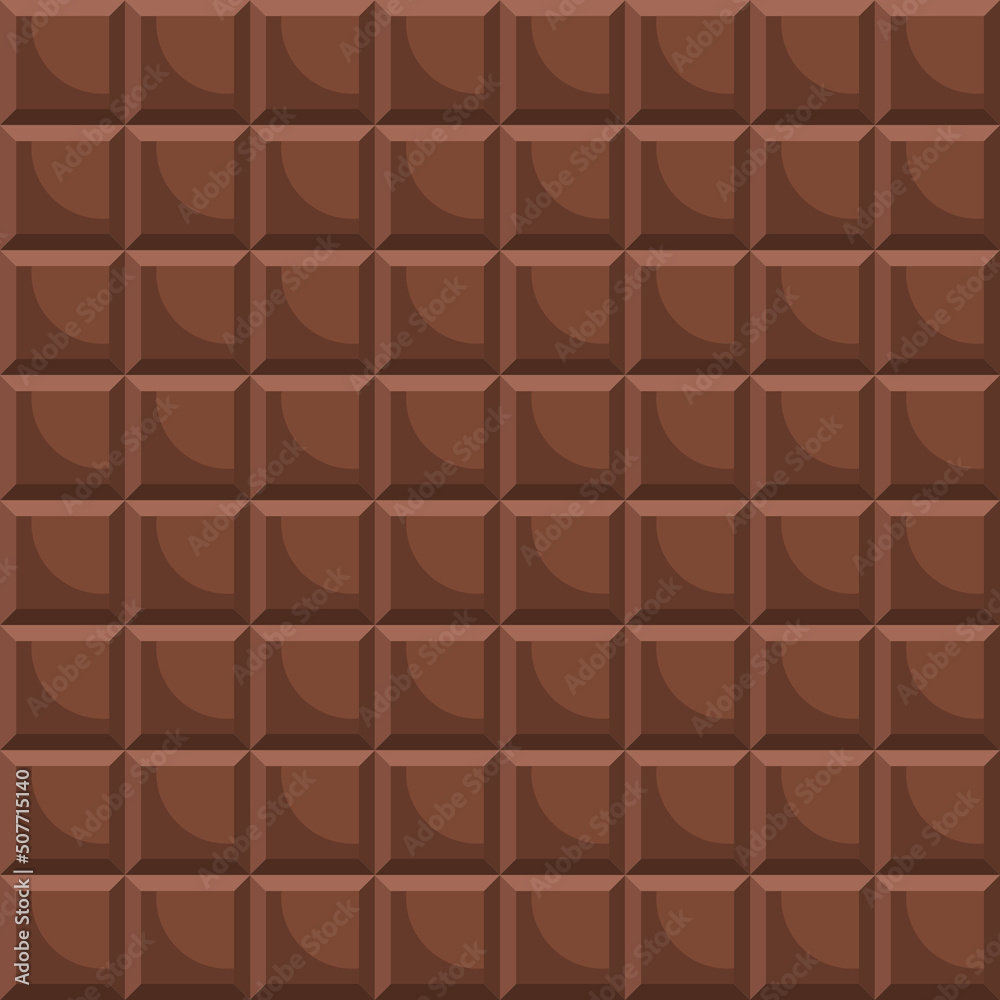 Chocolate bar pattern. Flat design vector.