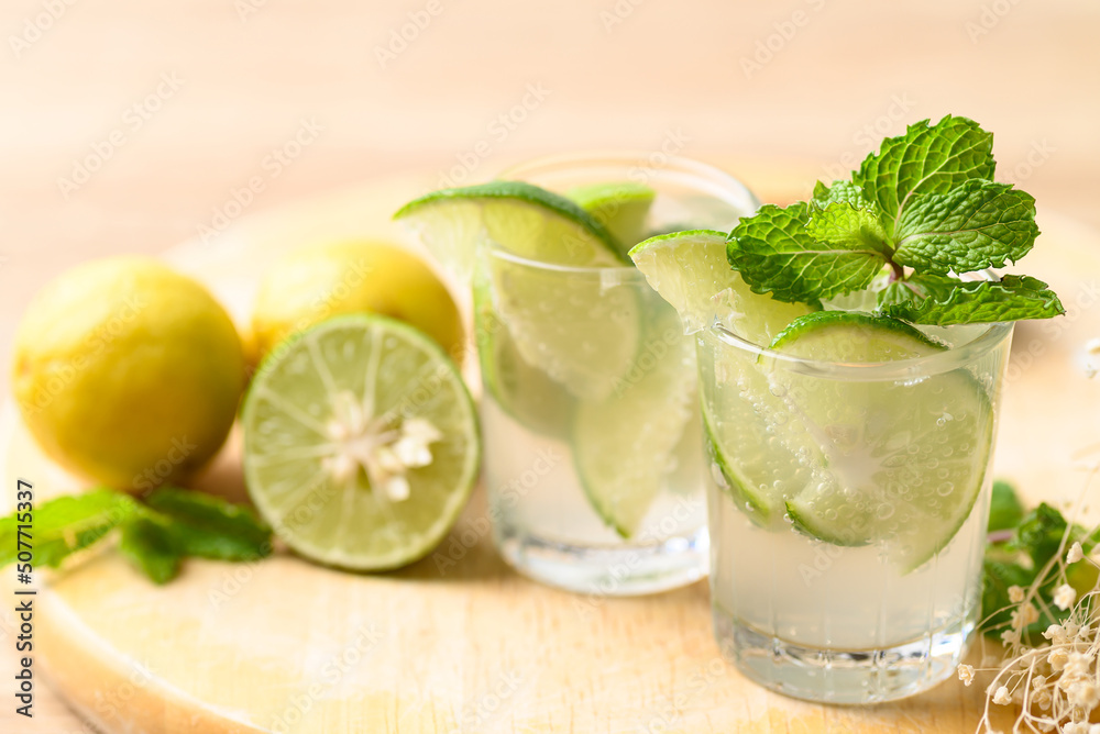 Fototapeta premium Cold lime soda, Tropical summer drink
