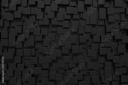 Modern tile wall. Darkness background design. 3D rendering.